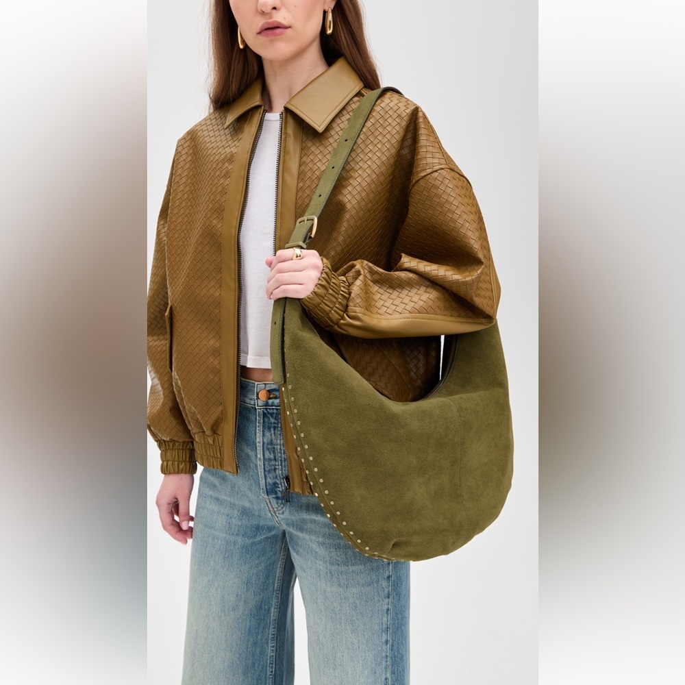 Madewell Suede Essentials Slouch Hobo Bag in Aged Olive - Picture 3 of 12